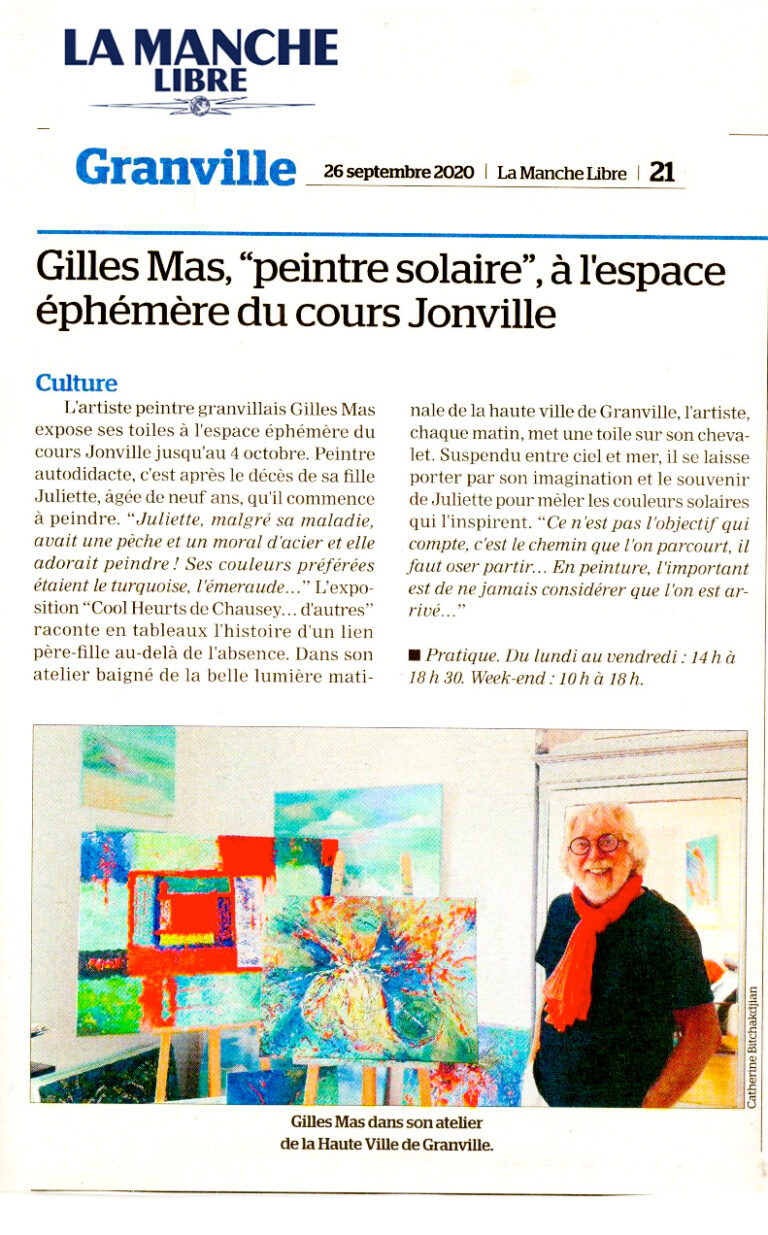 La Manche Libre article Gil MAS peintre Expo Ephémère
