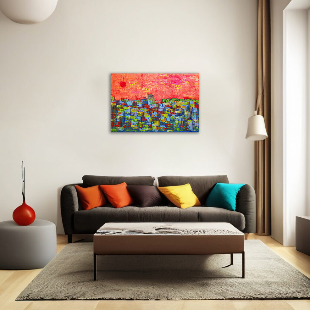 SAINT-PAUL - 60x40 - peinture de Gil MAS, peintre coloriste granvillais