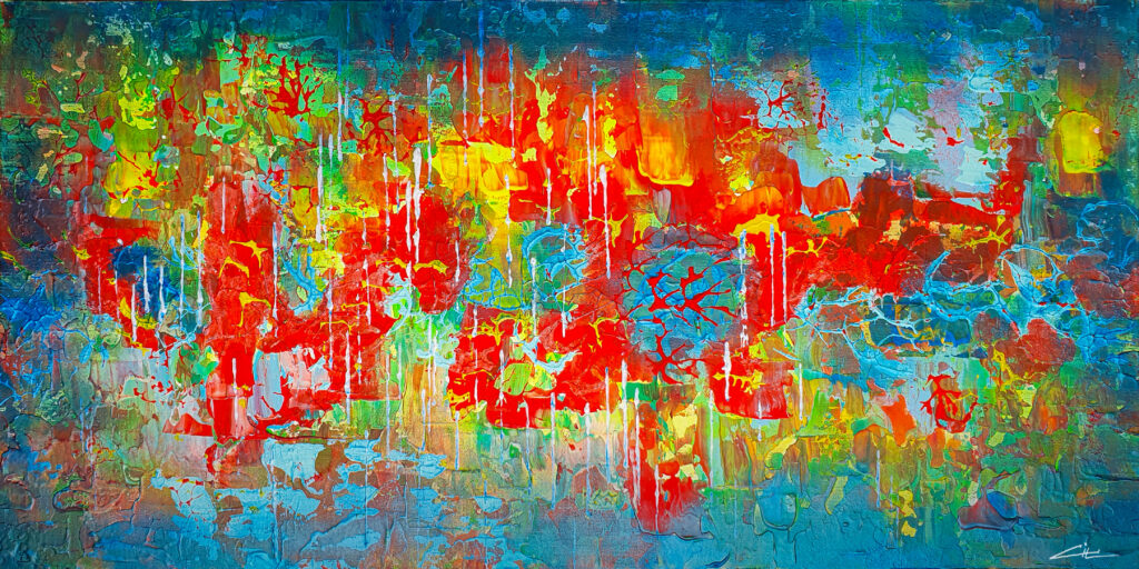 LA PANGÉE 80x40 - peinture abstraite de Gil MAS