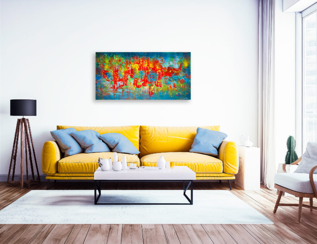 LA PANGÉE 80x40 - peinture abstraite de Gil MAS